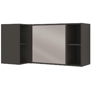 Armário de Canto Bartira Linea com 1 Porta de Vidro e 1 Prateleira - Cinza - 122,6cm de largura