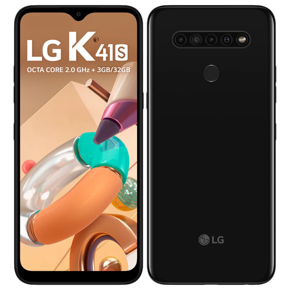 Smartphone LG K41S Preto 32GB, RAM de 3GB, Tela de 6,55” V- Notch HD+ 20:9, Inteligência Artificial, Câmera Quádrupla e Processador Octa-Core 2.0
