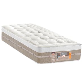 Colchão Viúva Castor Silver Star Air com Molas Ensacadas e Euro Pillow 32x120x203 cm - Branco/Bege