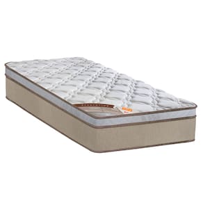 Colchão Solteiro Castor Sleep Revolution com Molas Ensacadas e Euro Pillow 27x88x188 cm - Branco/Bege