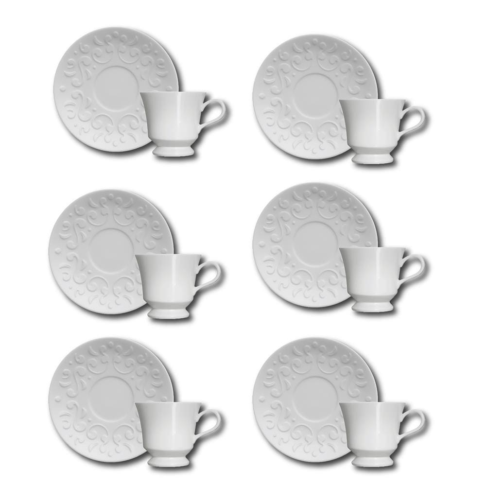 Conjunto de Xícaras para Café Germer Tassel em Porcelana 80 ml – 6 Peças