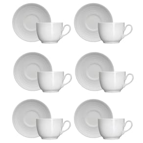 Conjunto de Xícaras para Chá Germer Chevron em Porcelana 240 ml – 6 Peças