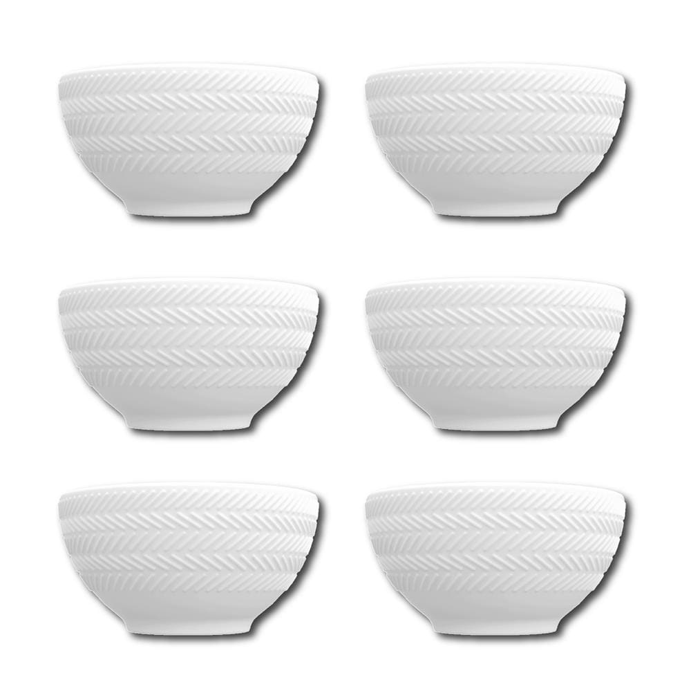 Conjunto de Bowls Germer Chevron em Porcelana 400 ml – 6 Peças