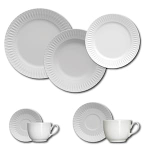 Aparelho de Jantar, Chá, Café e Sobremesa 42 Peças Germer Diamante em Porcelana – Branco