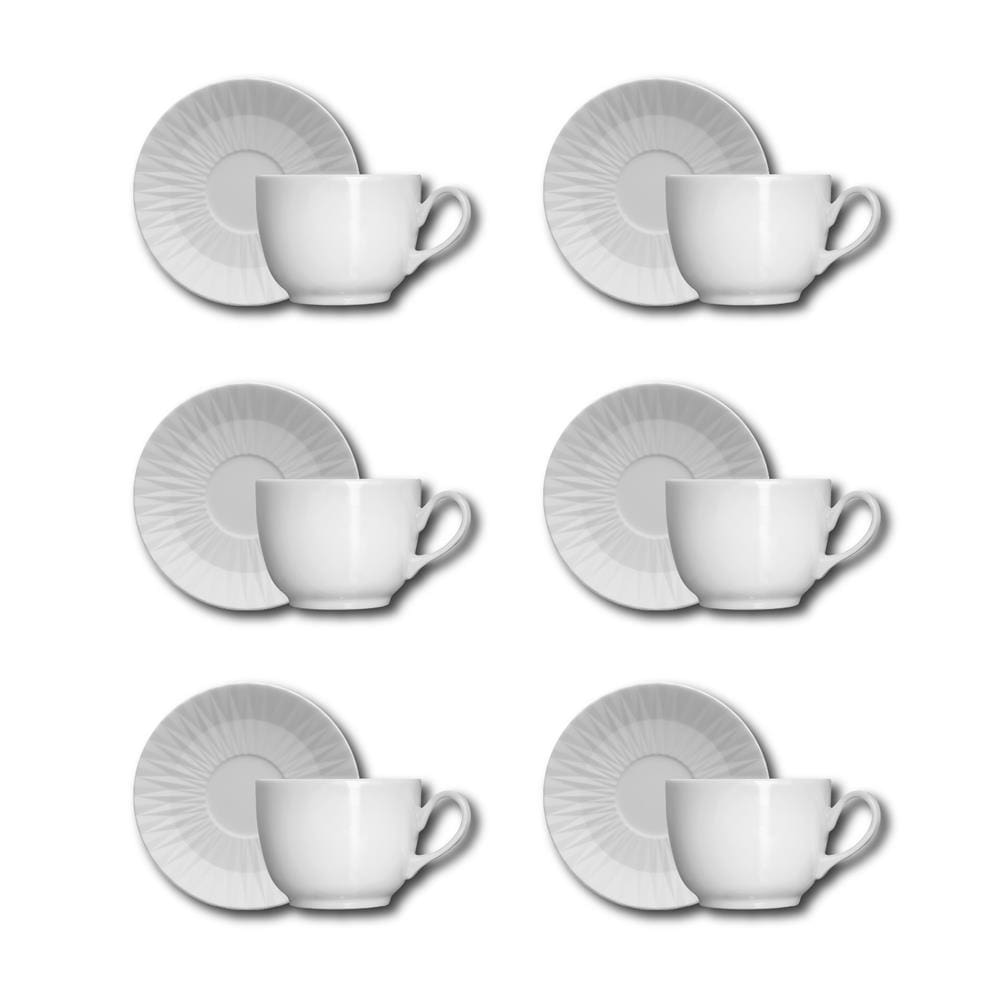 Conjunto de Xícaras para Café Germer Diamante em Porcelana 80 ml – 6 Peças