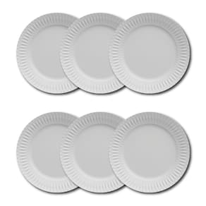Conjunto de Pratos Rasos Germer Diamante em Porcelana Branco – 6 Peças