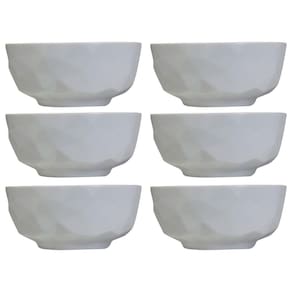 Conjunto com 6 Tigelas G Germer Edros em Porcelana Branca - 2 L