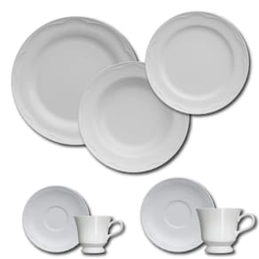 Aparelho de Jantar, Chá, Café e Sobremesa 42 Peças Germer Cottage em Porcelana - Branco