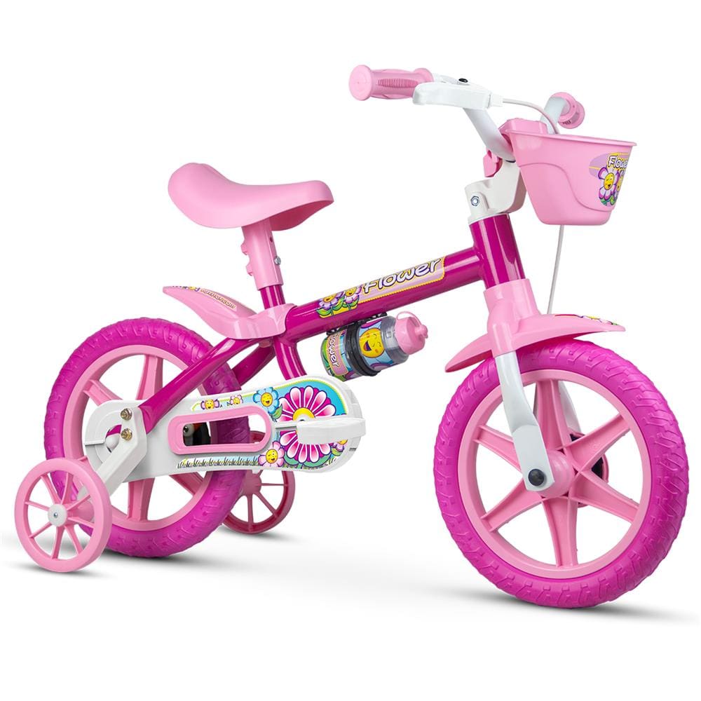 Bicicleta Aro 12 Nathor Flower - Rosa