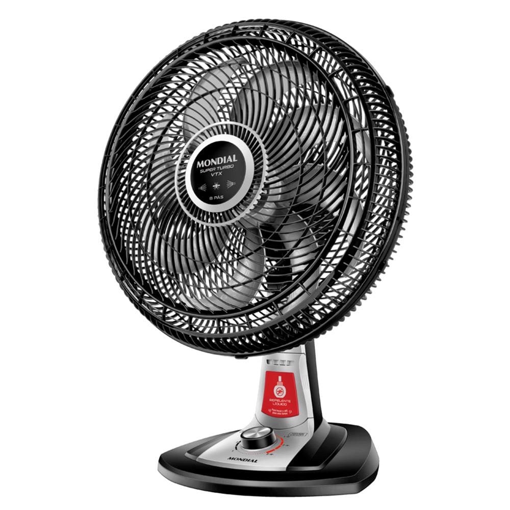 Ventilador de Mesa Mondial VTX-40-8P 40cm com Função Repelente Líquido - Preto