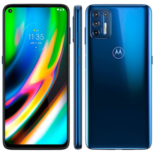 imagem-Smartphone Motorola Moto G9 Plus Azul Índigo 128GB, 4GB RAM, Tela de 6.8”, Câmera Traseira Quádrupla, Android 10 e Processador Octa-Core