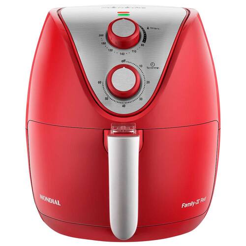 imagem-Fritadeira Elétrica Sem Óleo Air Fryer Mondial AF-32-RI 3,5L - Vermelha/Inox - 220V