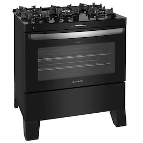 Fogão Atlas 5 Bocas Agile Up Glass com Mesa de Vidro e Trempes Aneladas Bivolt – Preto