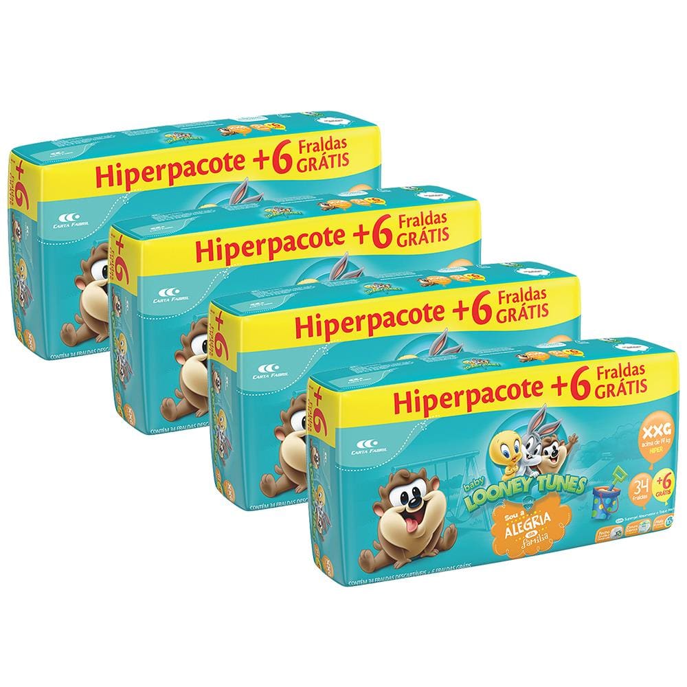 Fralda looney tunes hiper xxg | Pontofrio