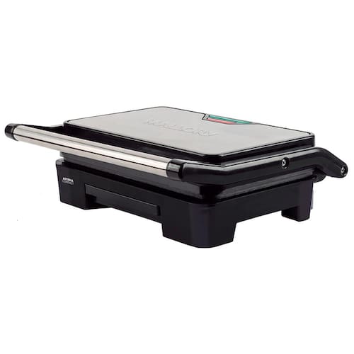 imagem-Grill Elétrico Mallory Asteria Compact com Placas Ajustáveis - Preto/Inox - 220V