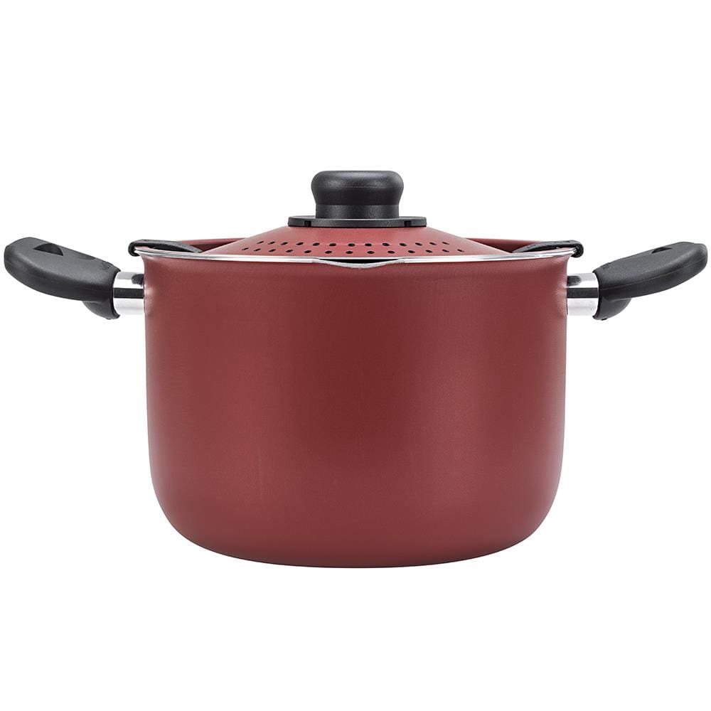 Espagueteira Multiflon Colapasta em Alumínio com Revestimento Antiaderente 7 Camadas e Alças em Baquelite 22 cm – Vermelha