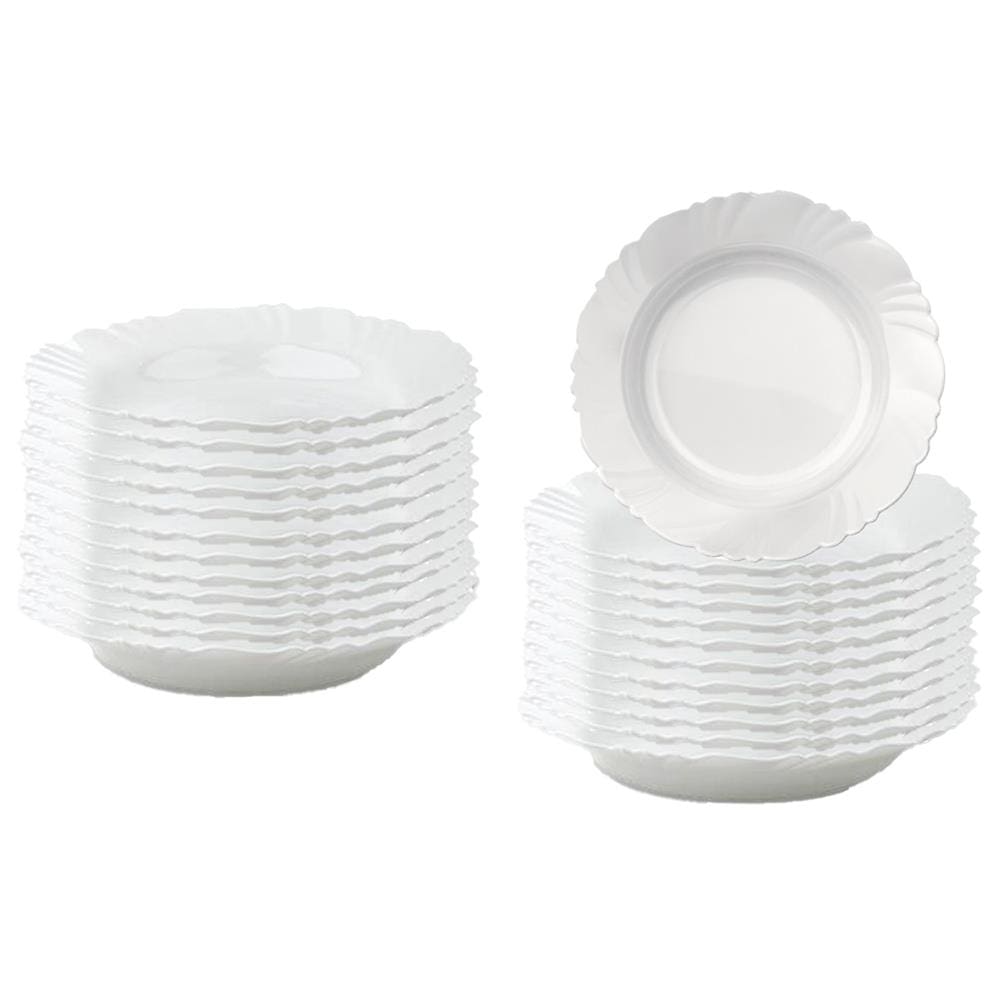 Conjunto de Pratos Fundos Duralex Pétala em Vidro 23,5 cm Branco – 24 Peças