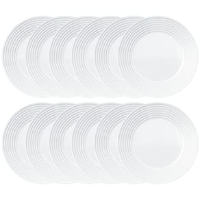 Conjunto de Pratos Rasos Duralex Saturno em Vidro 26 cm Branco – 12 Peças