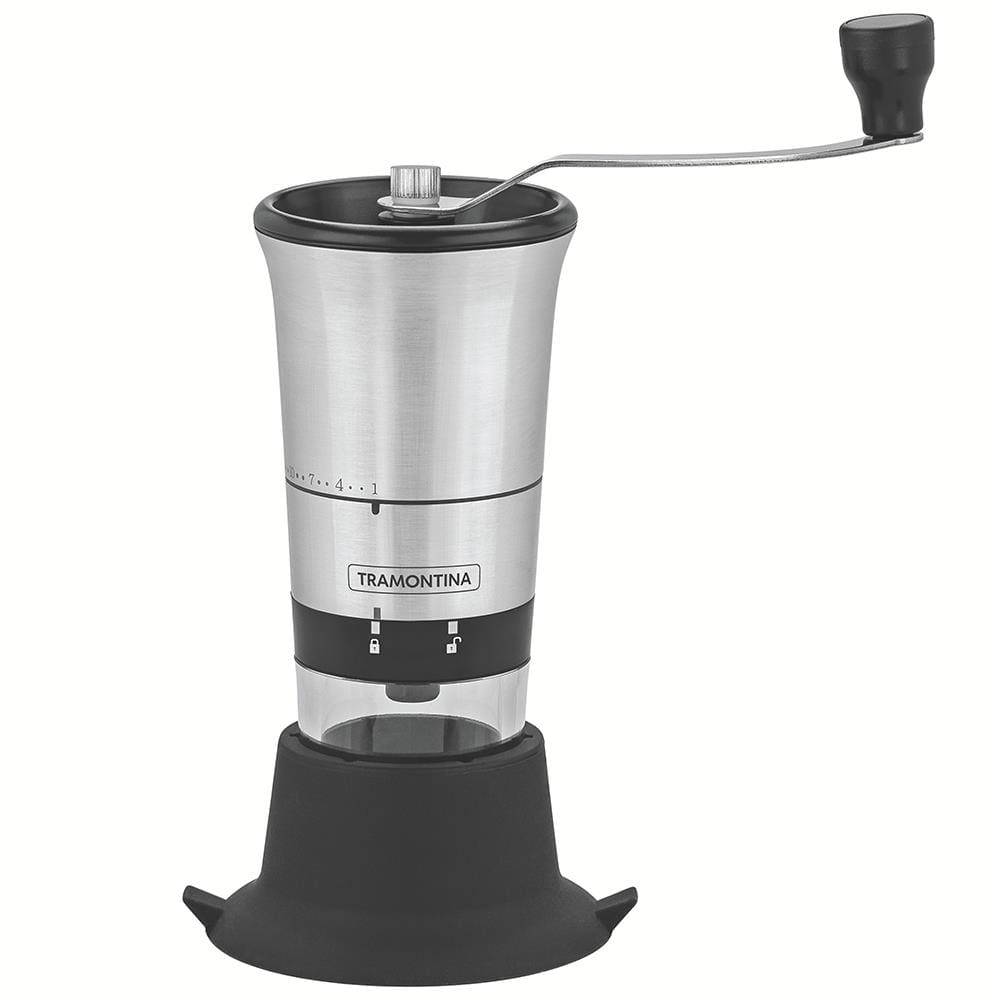 Moedor de Café Tramontina Realce em Acrílico, Aço Inox e Silicone – Preto/Inox