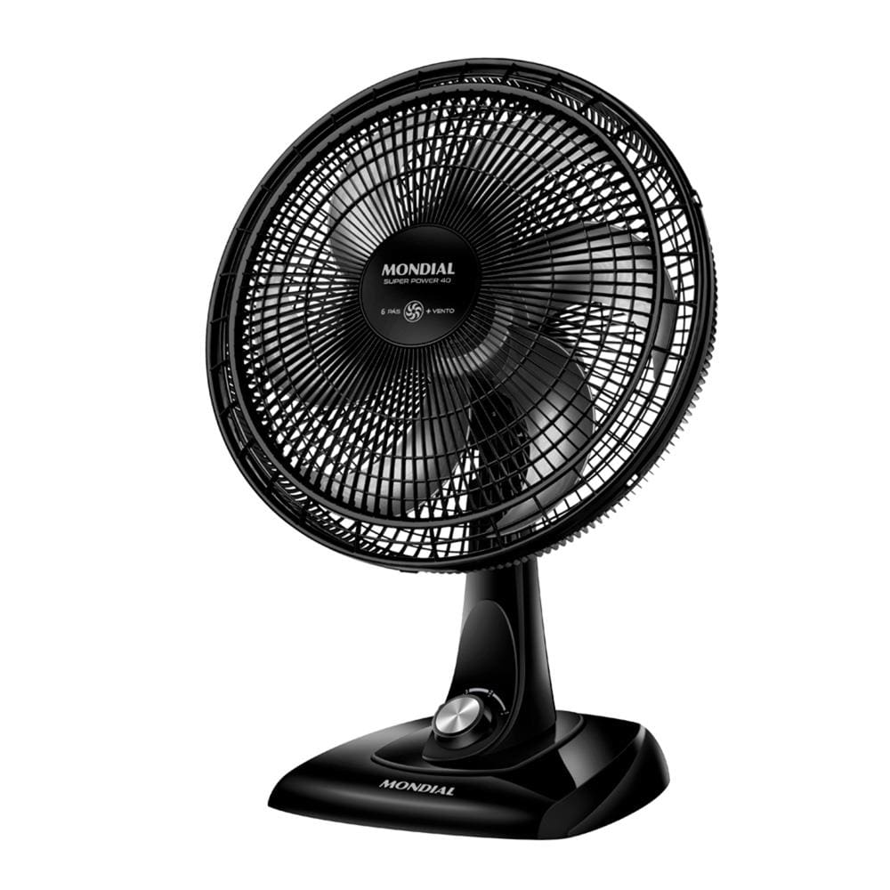 Ventilador de Mesa 40cm Mondial Super Power VSP-40-B 6 Pás 3 Velocidades - Preto