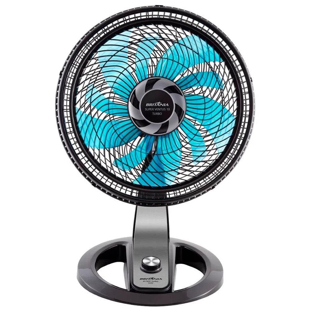 Ventilador de Mesa e Parede 40cm Britânia Super Ventus 10 Turbo BVT495PA 10 Pás 3 Velocidades Preto