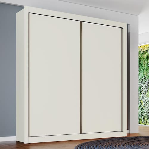imagem-Guarda-Roupa Móveis Europa Zurique Flex com 2 Portas de Correr e 4 Gavetas - 170cm de largura - Off White