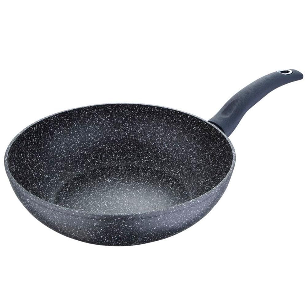 Frigideira Wok Bergner Orion em Alumínio Forjado com Revestimento em Marble e Fundo de Indução 28 cm – Cinza