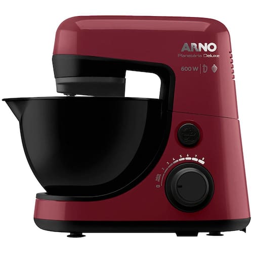 imagem-Batedeira Planetária Arno Nova Deluxe SX36 com 8 Velocidades e 600W - Vinho/Preto - 110V