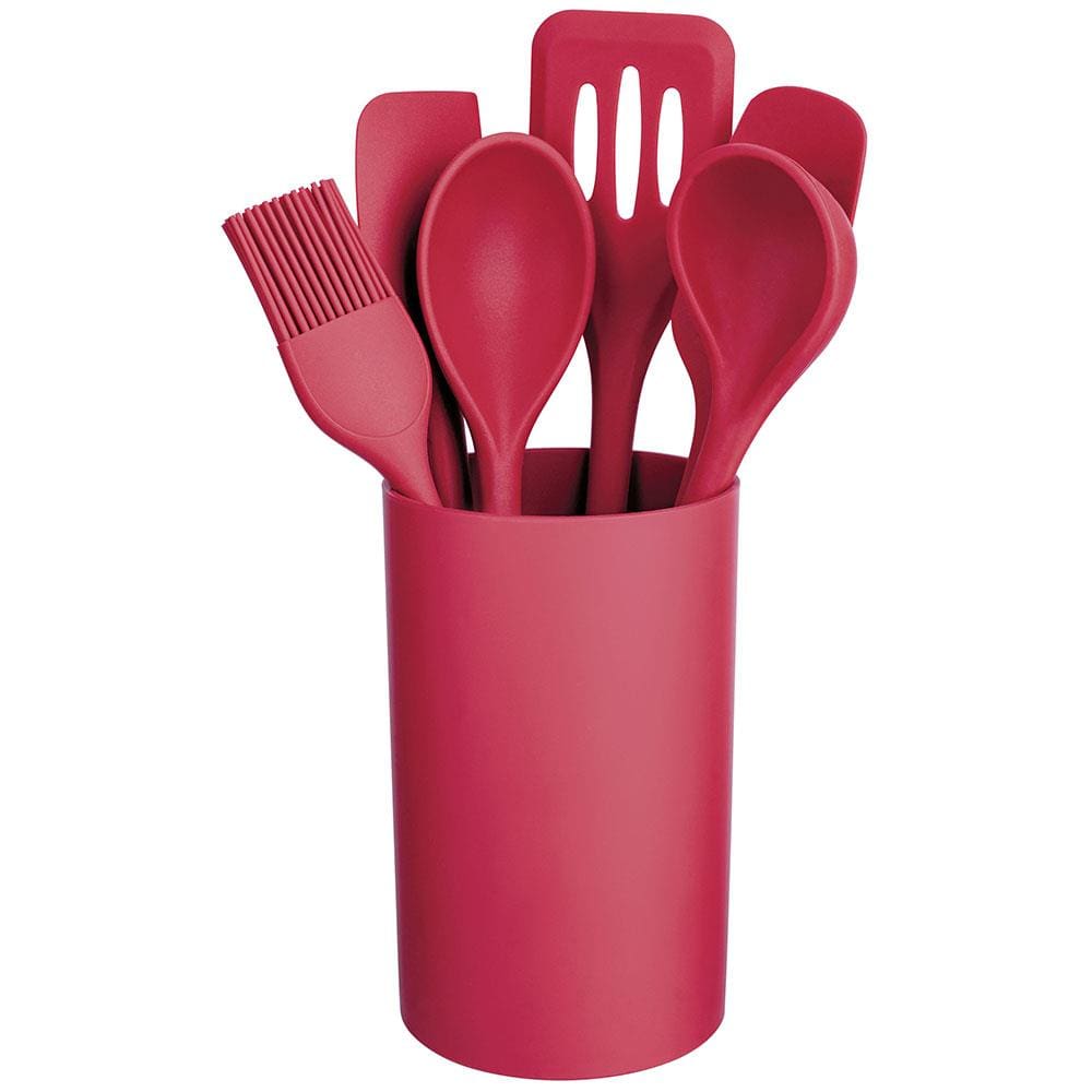 Conjunto de Utensílios Euro Home com Suporte em Silicone e Nylon – 7 Peças