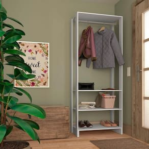 Roupeiro Closet Nova Mobile Yes com 3 Prateleiras e Cabideiro