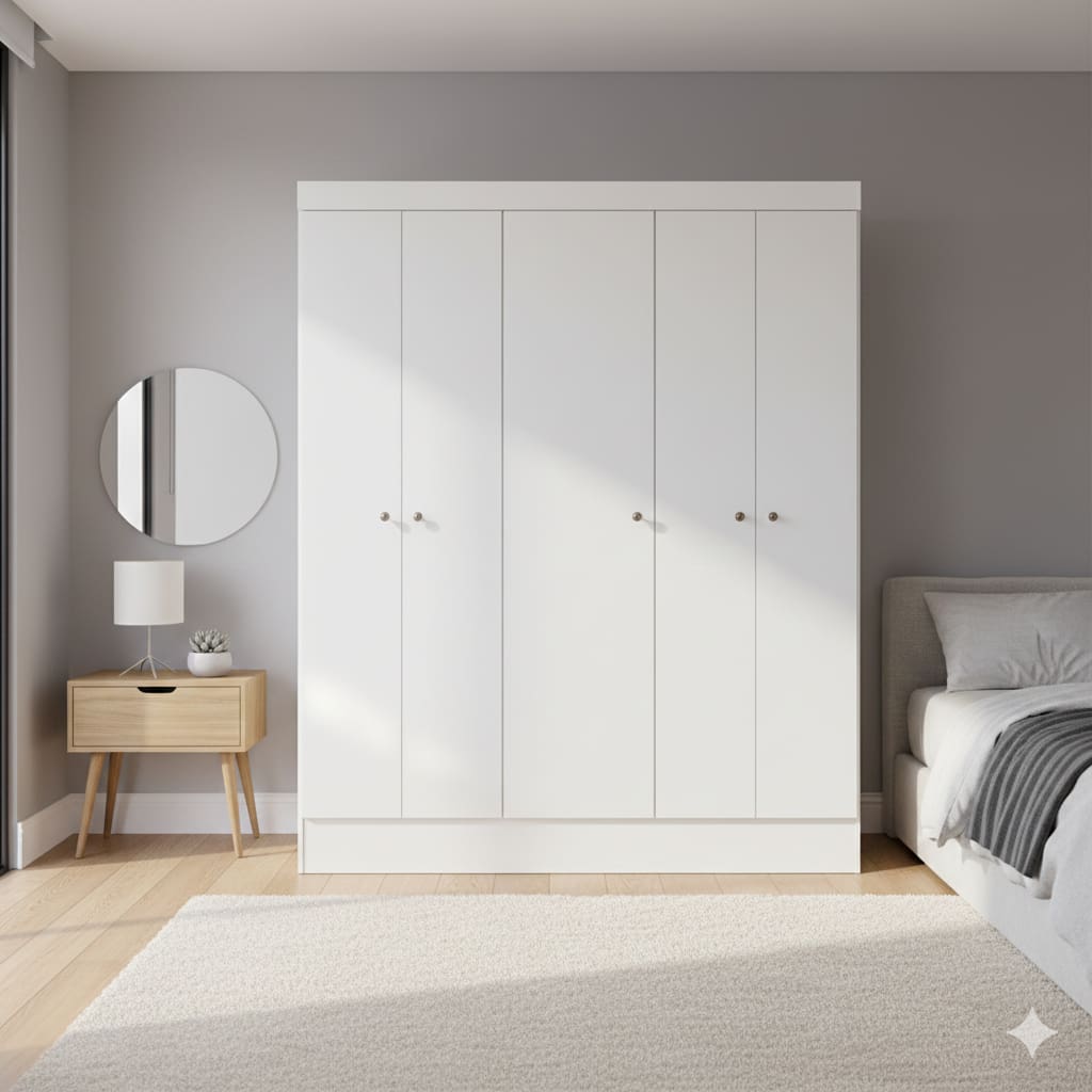 Guarda-Roupa Casal Demóbile Ártico 5 Portas de Bater MDP - 135cm de Largura