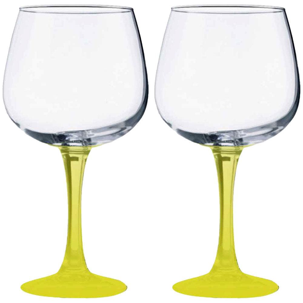 Conjunto de Taças para Gin Vicrila Ibiza com Base Amarela 720 ml – 2 Peças