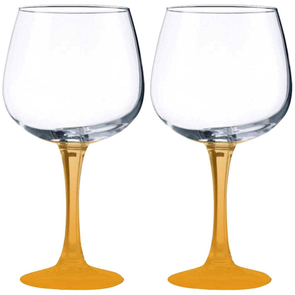 Conjunto de Taças para Gin Vicrila Ibiza com Base Laranja 720 ml – 2 Peças