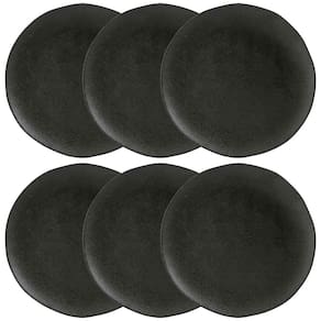 Conjunto com 6 Pratos Rasos Porto Brasil Orgânico Carbon em Stoneware 26,5cm – Preto