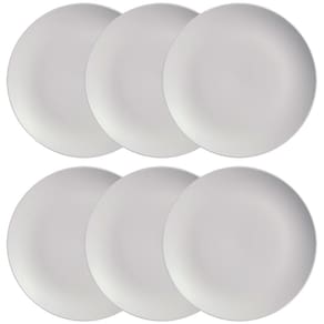 Conjunto com 6 Pratos Rasos Porto Brasil Coup Vit em Stoneware 26 cm – Cinza