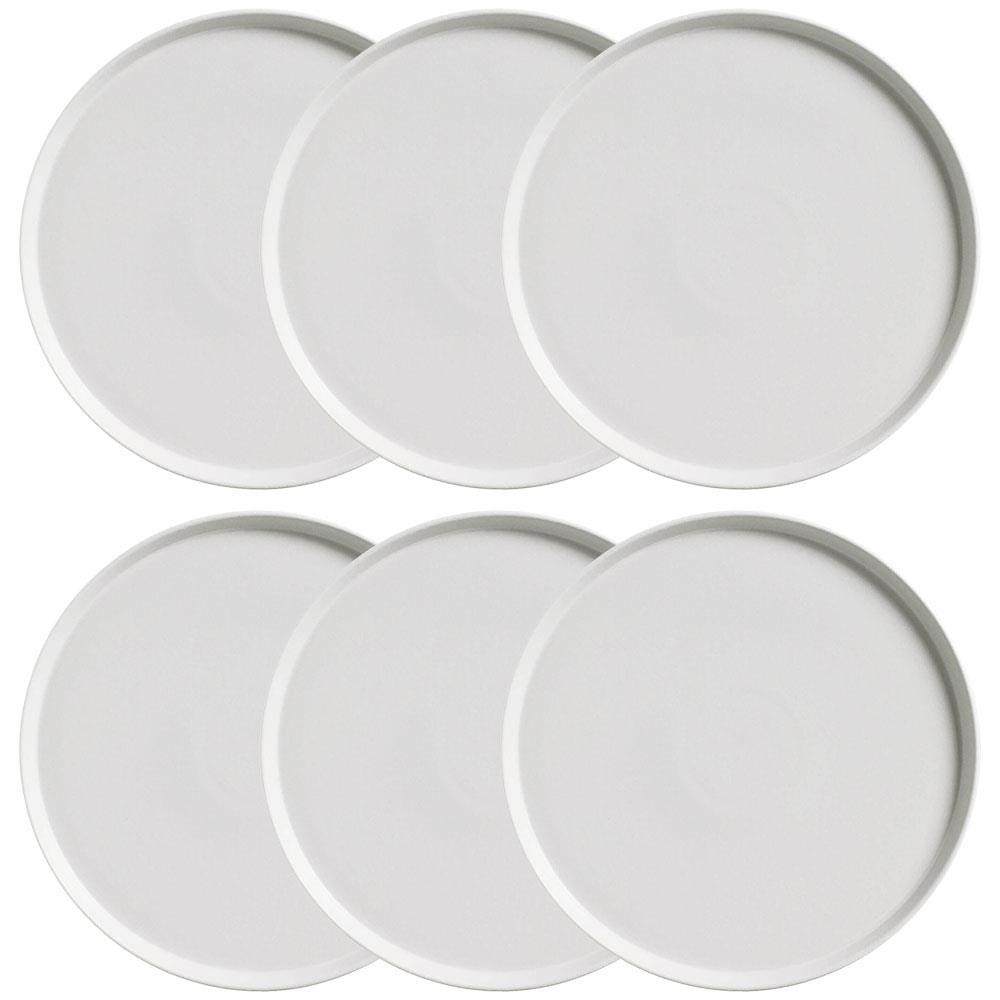 Conjunto com 6 Pratos Rasos Porto Brasil Neo Vit em Stoneware 27 cm – Cinza