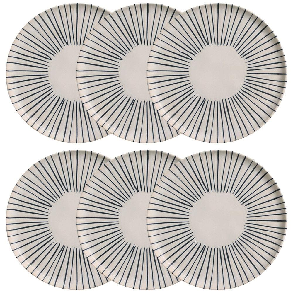 Conjunto com 6 Pratos Rasos Porto Brasil Bio Elemento em Stoneware 27,5 cm – Cinza