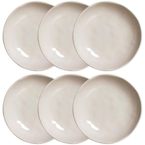 Conjunto com 6 Pratos Fundos Porto Brasil Clay em Bio Stoneware 22,5cm – Areia