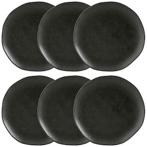 Conjunto com 6 Pratos de Sobremesa Porto Brasil Orgânico Carbon em Stoneware 19,1cm – Preto