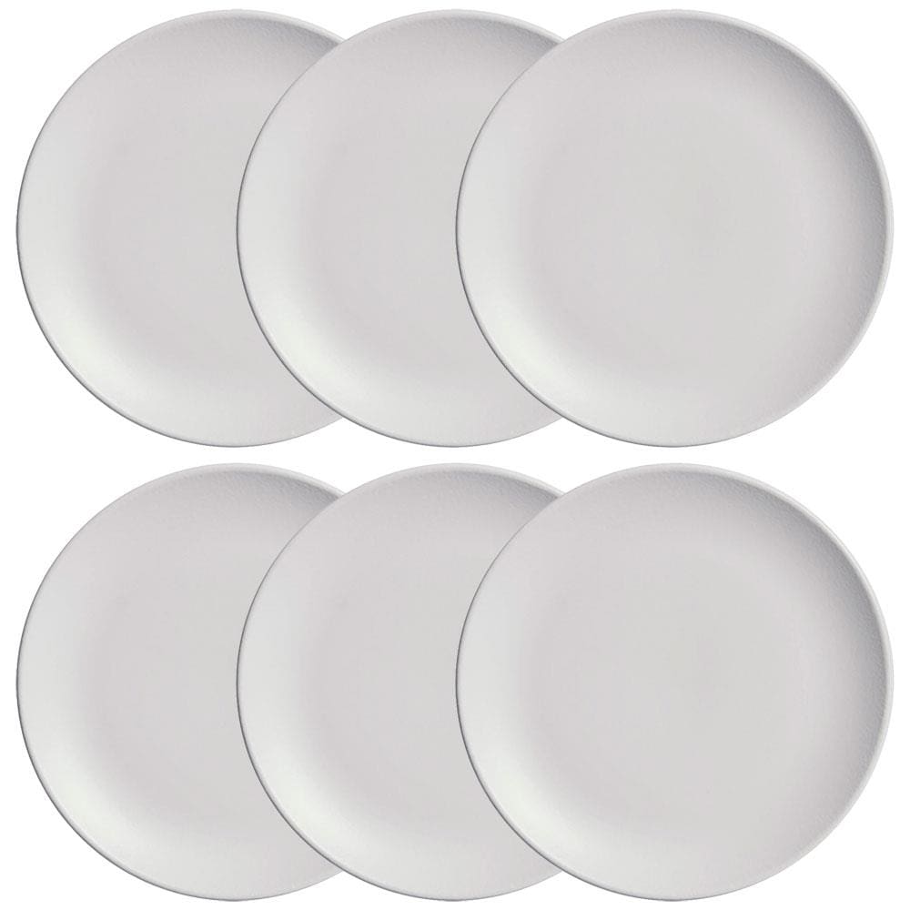 Conjunto com 6 Pratos de Sobremesa Porto Brasil Coup Vit em Stoneware 19,4cm – Cinza