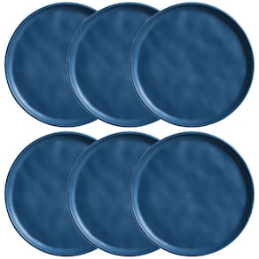 Conjunto com 6 Pratos de Sobremesa Porto Brasil Bio Boreal em Stoneware 21,5cm – Azul