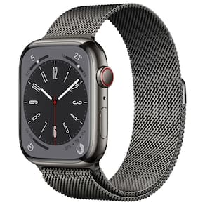 Apple Watch Series 8 GPS + Cellular Caixa Grafite de Aço Inoxidável 45 mm Pulseira Grafite Estilo Milanês