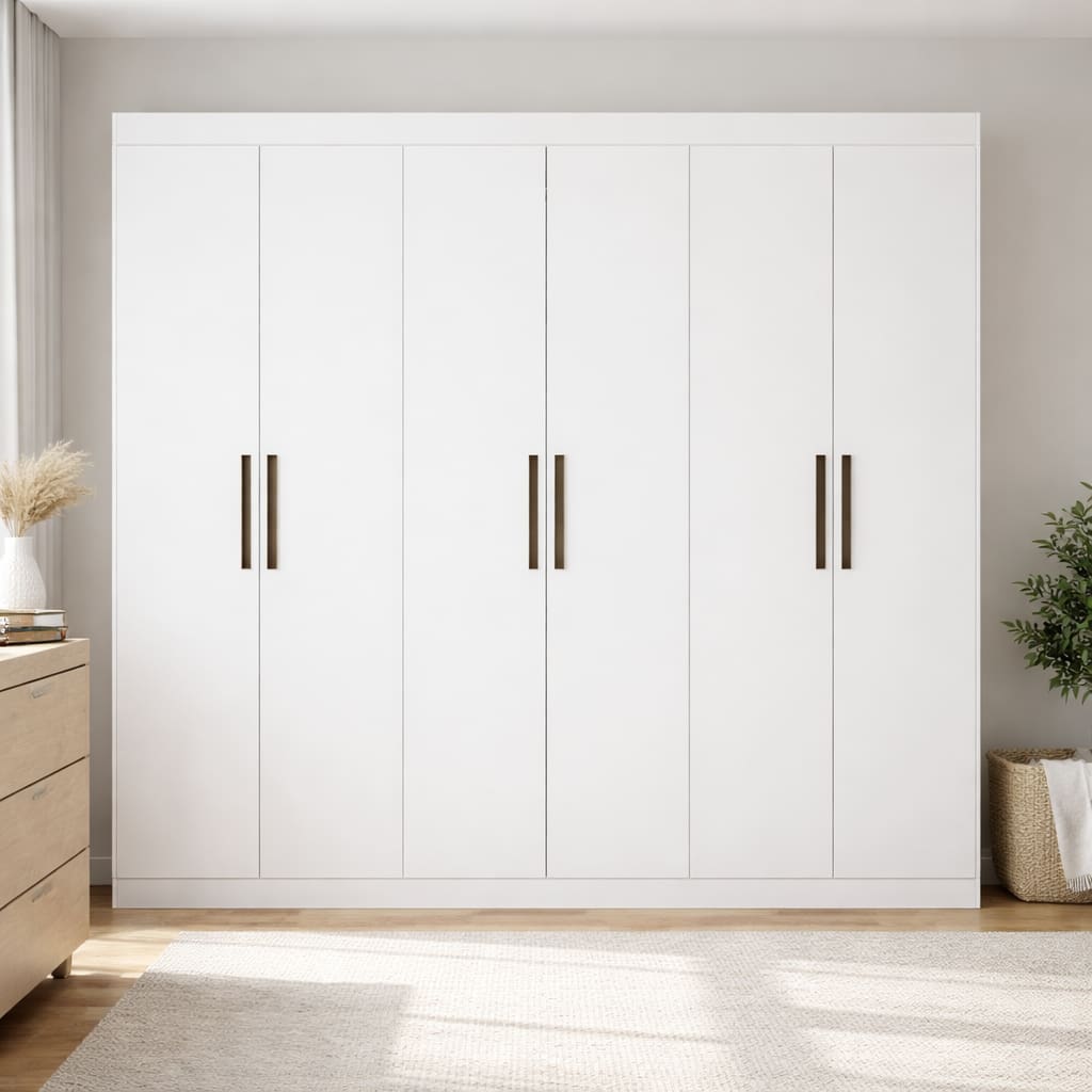 Guarda-Roupa Casal Bartira Ville 6 Portas de Bater 2 Gavetas Internas MDP - 200,5cm de Largura