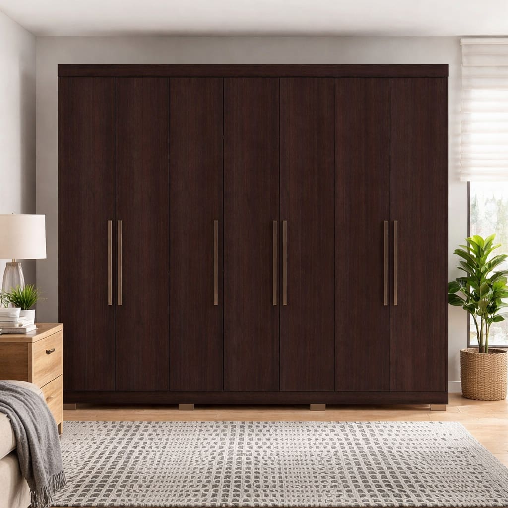 Guarda-Roupa Casal Bartira Diplomata 7 Portas de Bater 6 Gavetas Internas MDP - 255,6cm de Largura