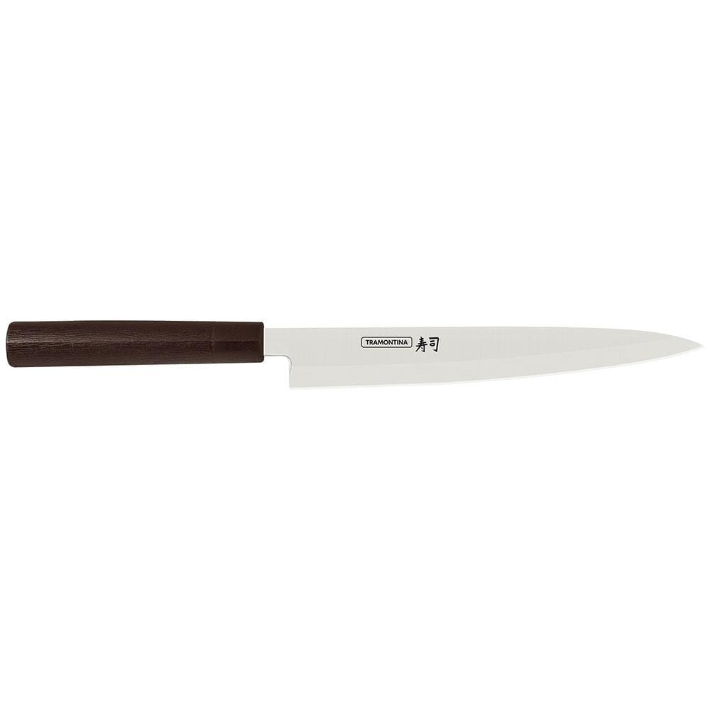 Faca 9” Yanagiba Tramontina Sushi Silver em Aço Inox - Marrom