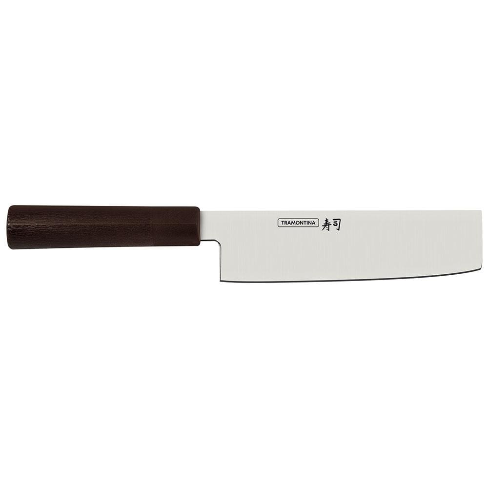 Faca 7” Nakiri Tramontina Sushi Silver em Aço Inox - Marrom