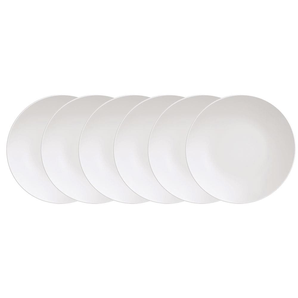 Conjunto com 6 Pratos de Sobremesa Tramontina Leonora em Porcelana 19 cm - Branco