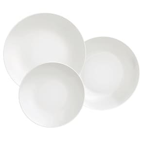 Conjunto com 12 Pratos Tramontina Leonora em Porcelana - Branco