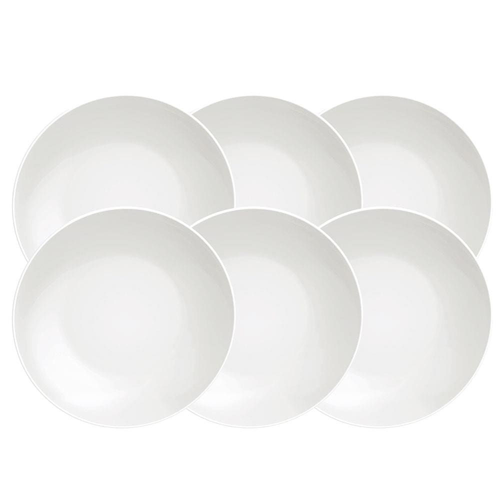 Conjunto com 6 Pratos Fundos Tramontina Sophia em Porcelana 22 cm - Branco