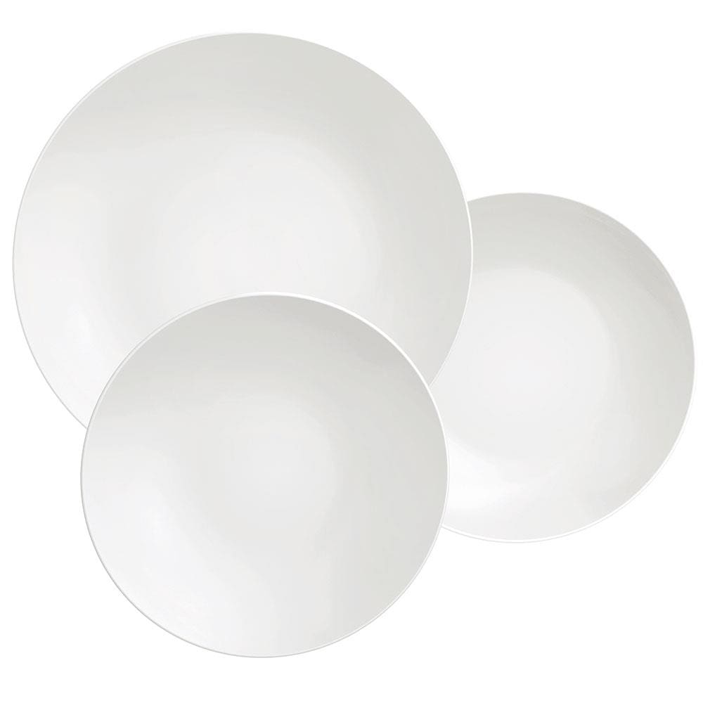 Conjunto com 12 Pratos Tramontina Sophia em Porcelana - Branco